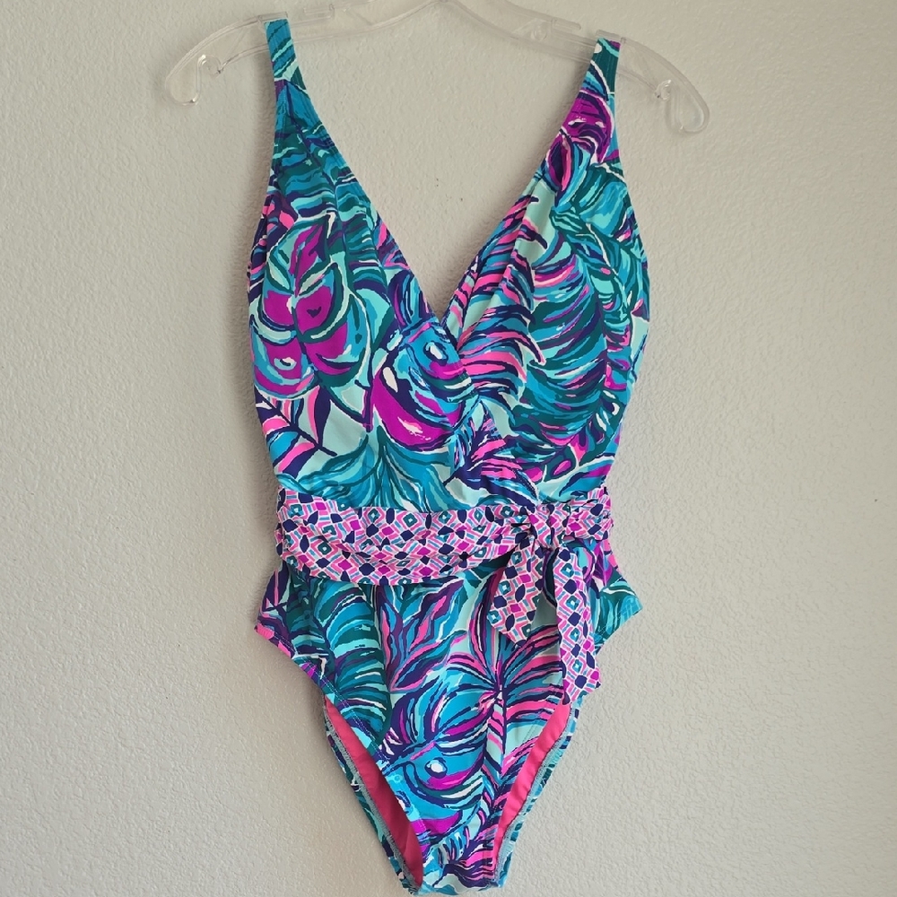 Lilly Pulitzer Blue and Pink One Piece Swimsuit